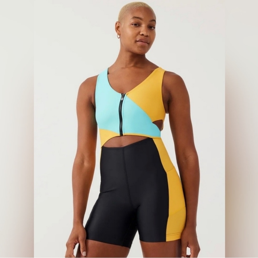 Outdoor Voices STW Cutout Bodysuit in Capti/Mango/Black XS
